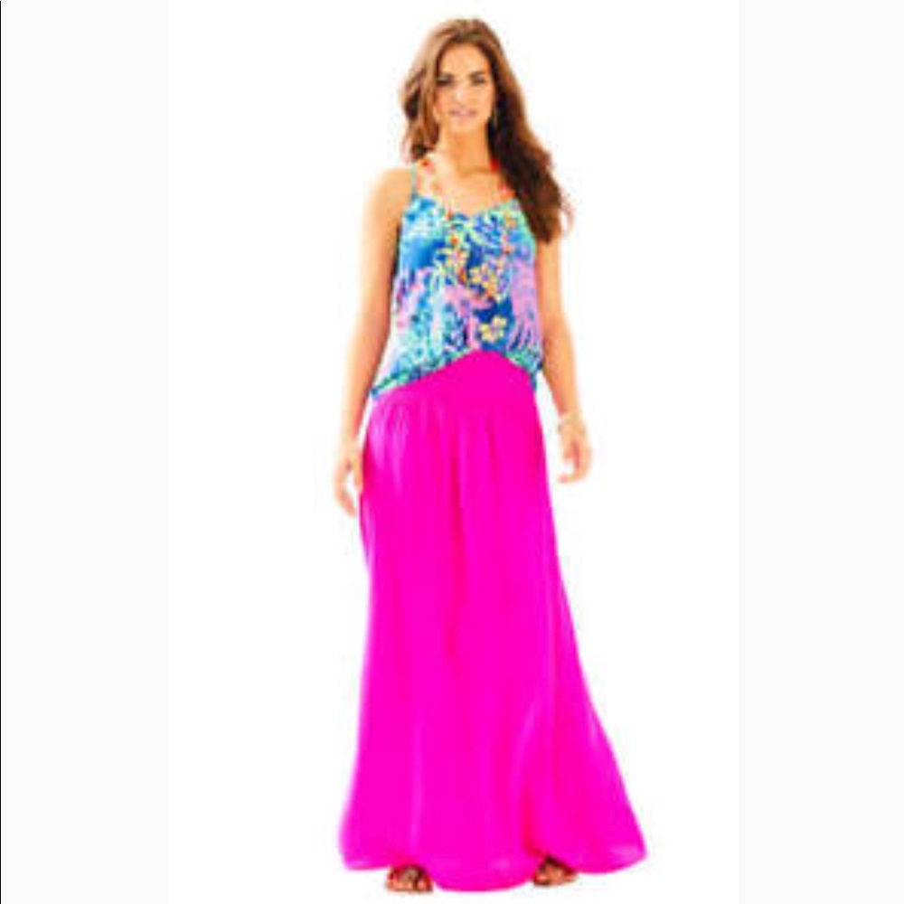 Lilly Pulitzer Hot Pink Bodhi Maxi Skirt. Size XS